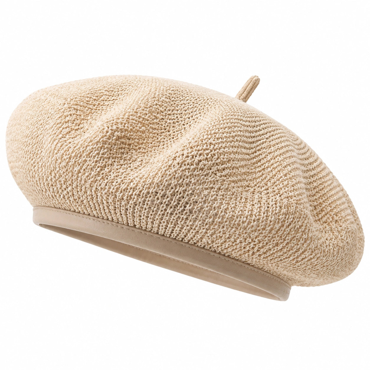 Béret taille unique en maille beige style décontracté