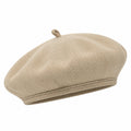 Béret taille unique en tissu texturé beige - style classique