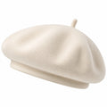 Béret taille unique en feutre beige style classique