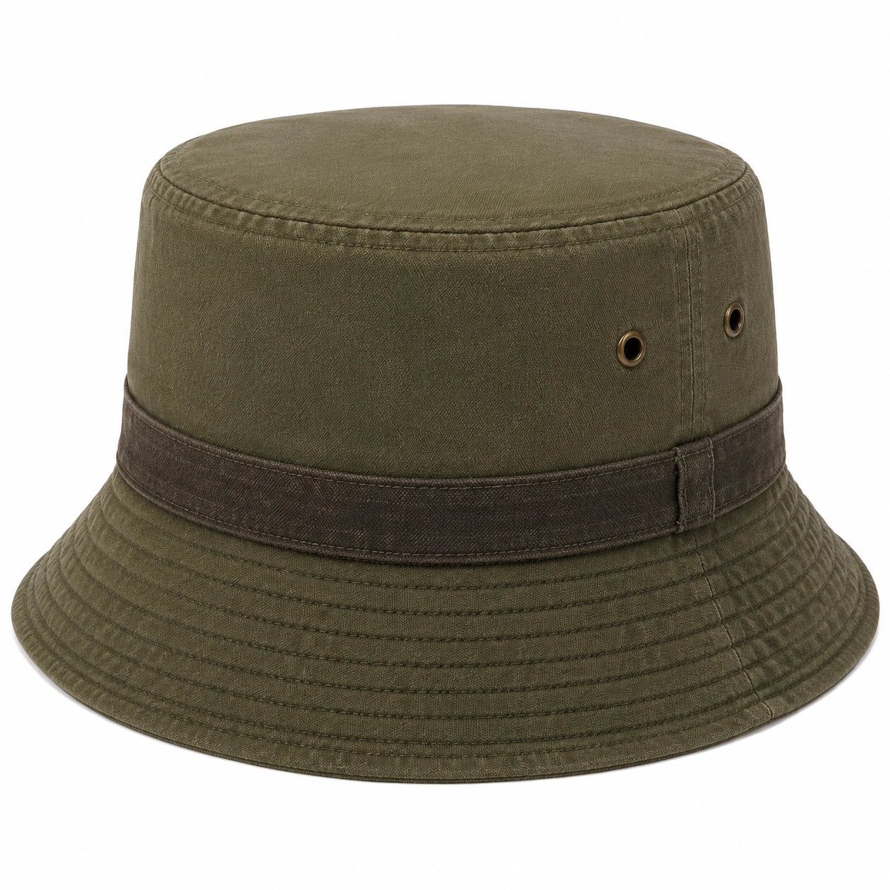 Chapeau bob taille unique en toile vert olive style utilitaire