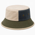 Chapeau bob taille unique en tissu beige bleu marine vert kaki pour extérieur style color block
