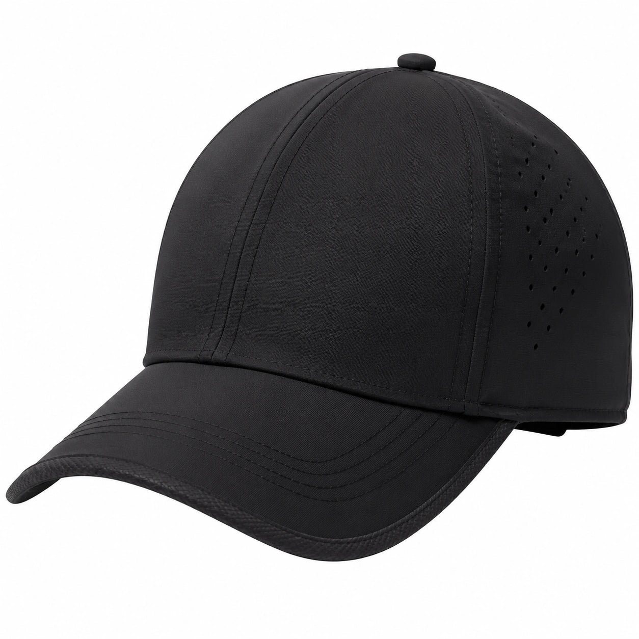 Casquette de baseball taille unique en textile noir - visière courbée respirante