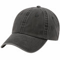 Casquette de baseball taille unique en coton noir délavé à visière courbée