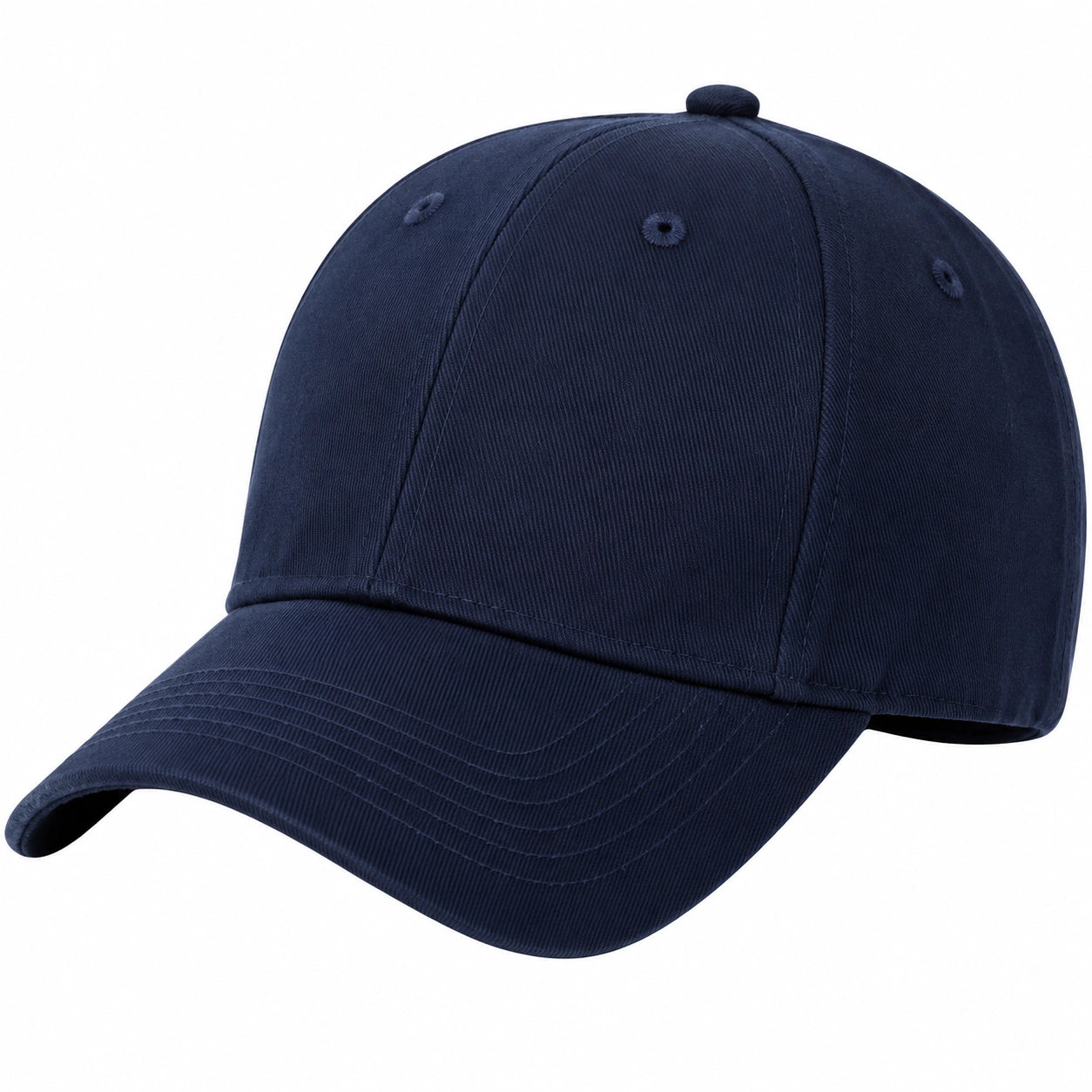 Casquette taille unique en tissu sergé bleu marine pour usage quotidien - visière incurvée
