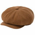 Casquette gavroche taille unique en tissu côtelé marron style vintage