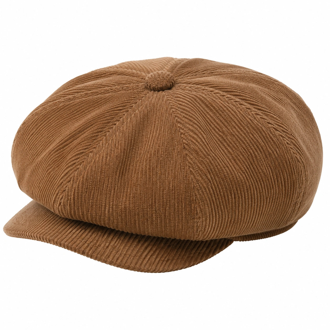 Casquette gavroche taille unique en tissu côtelé marron style vintage