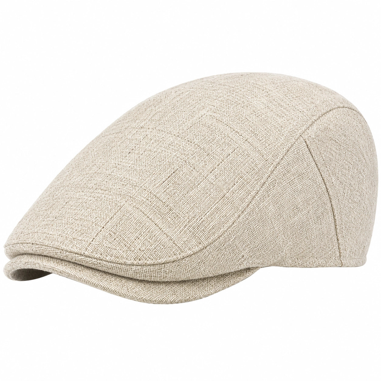 Casquette plate taille unique en tissu beige style classique