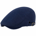 Casquette plate taille unique en tissu bleu marine réglable style classique