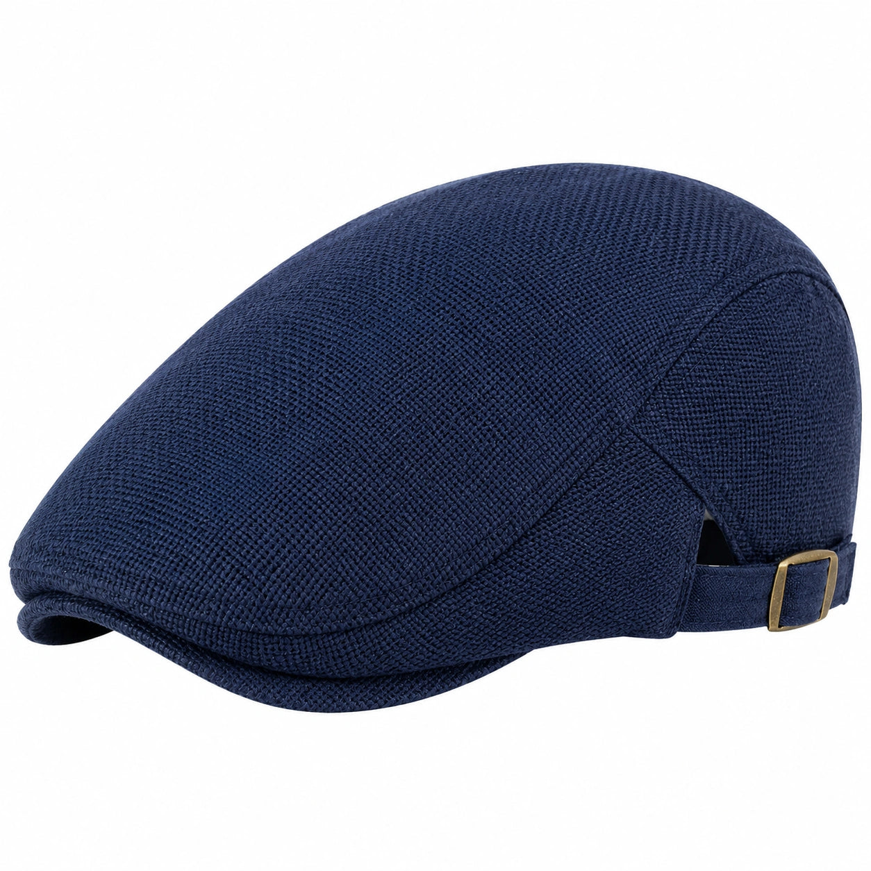 Casquette plate taille unique en tissu bleu marine réglable style classique