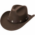 Chapeau cowboy taille unique en feutre marron avec bandeau décoratif style western