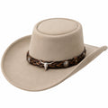 Chapeau cowboy taille unique en feutre beige avec bande tressée style western