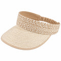 Visière femme taille unique en fibres tressées beige réglable pour extérieur