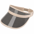 Visière pare-soleil taille unique en textile beige avec écran fumé réglable pour extérieur