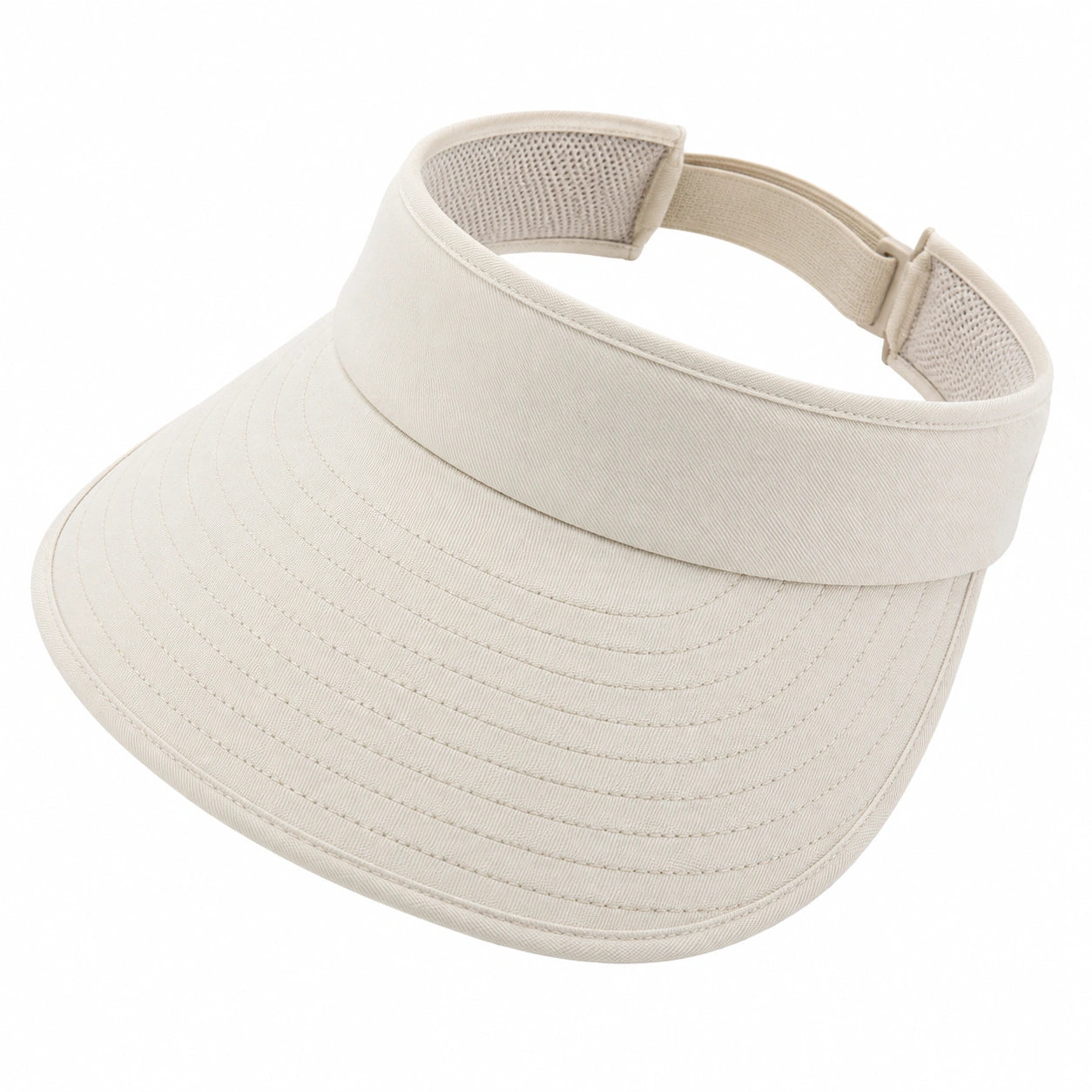 Visière de sport taille unique textile beige réglable