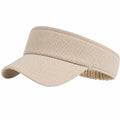 Visière taille unique en textile beige ajustable pour protection solaire