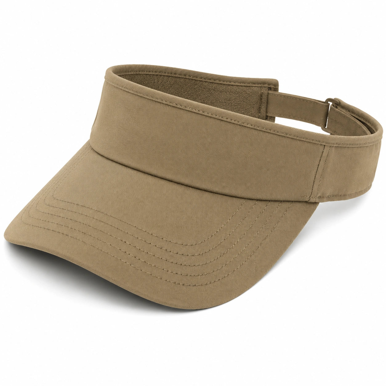 Visière taille unique en tissu kaki réglable pour protection solaire